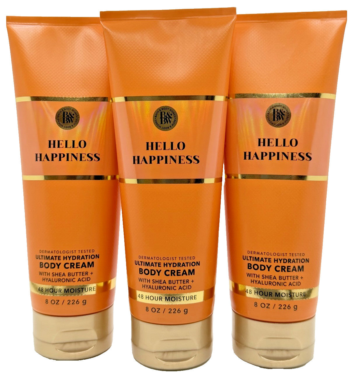 Hello Happiness Ultimate Hydration Body Cream 8 oz (Pack of 3)