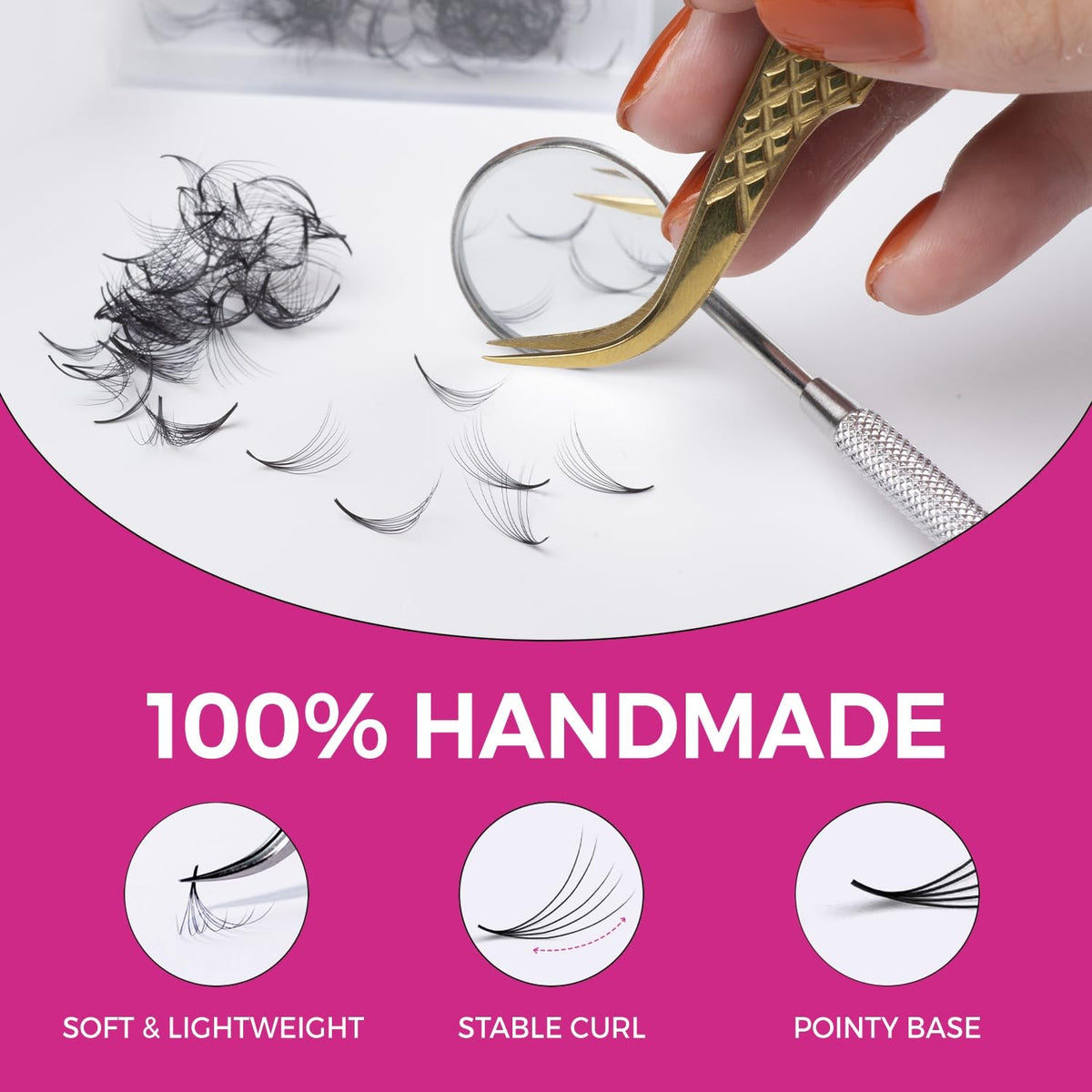 Promade 5D Lash Fans 0.07 D 13mm Natural Fluffy Eyelash Extensions - Pack of 530