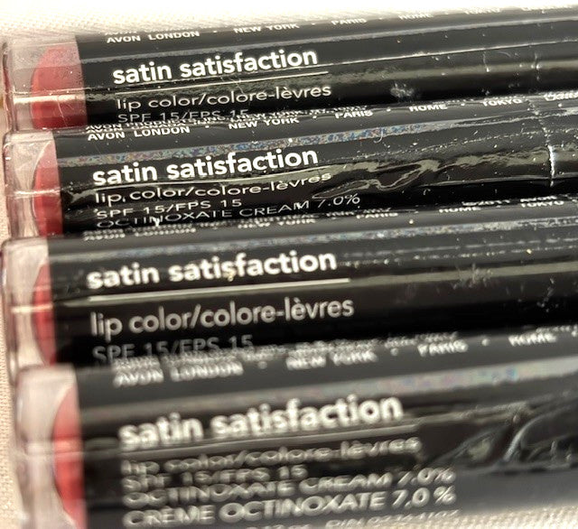 4-Pack Satin Satisfaction Lipstick Set - Brick Red, Long-lasting Glossy Lip Color