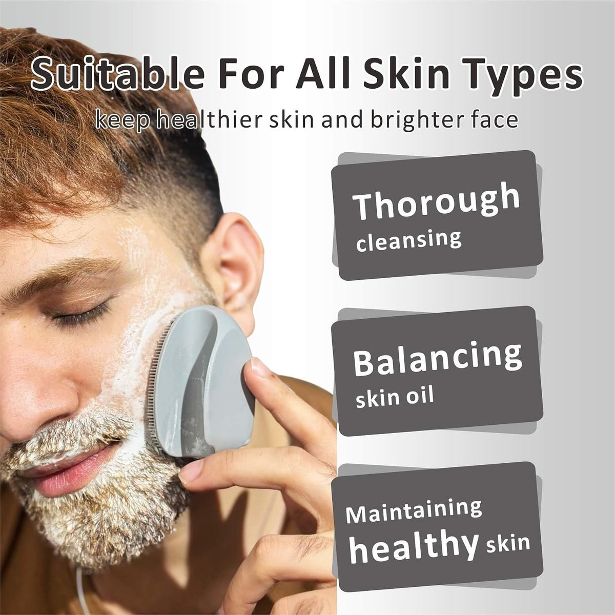Silicone Face Brush Set for Exfoliating & Deep Cleansing - Travel Friendly, Hypoallergenic