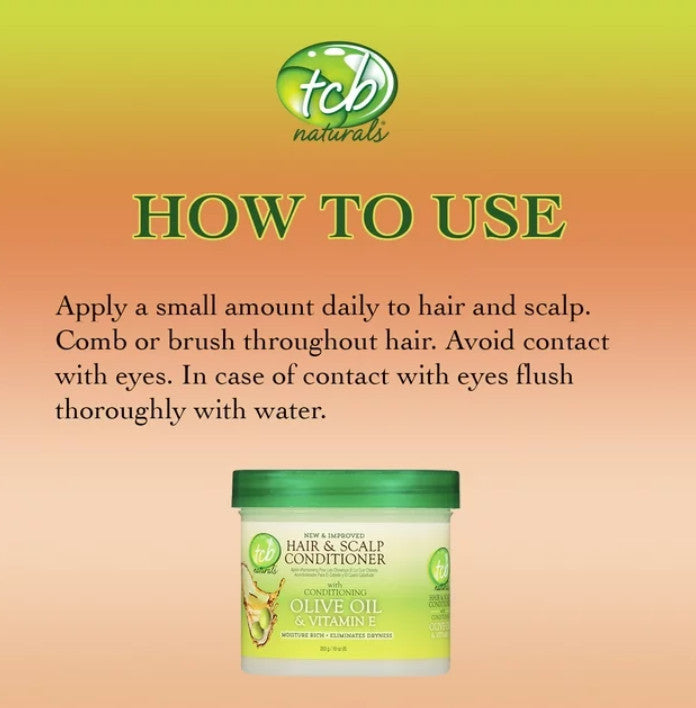 Natural Hair & Scalp Conditioner with Olive Oil & Vitamin E - 10oz