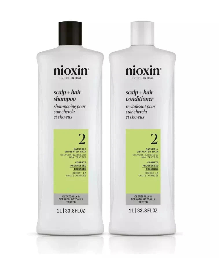 Nioxin System 2 Shampoo & Conditioner Duo for Thinning Hair, 33.8oz