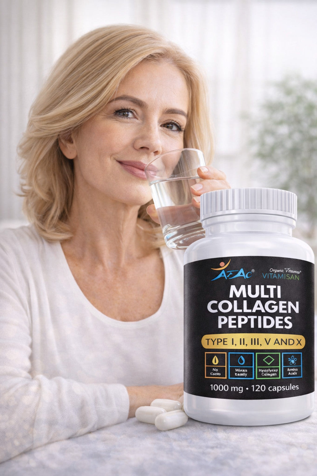 Hydrolyzed Collagen Peptides 1000 MG - 2-Set Premium Collagen Capsules