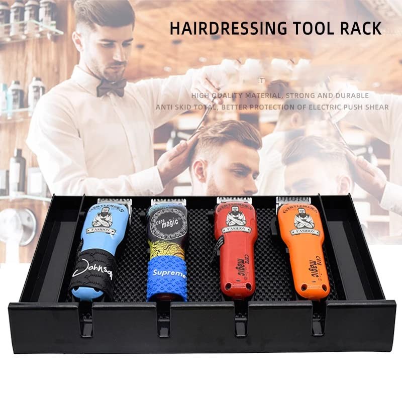 Barber Clipper Organizer Tray with Non-Slip Foam for Hair Trimmers & Tools