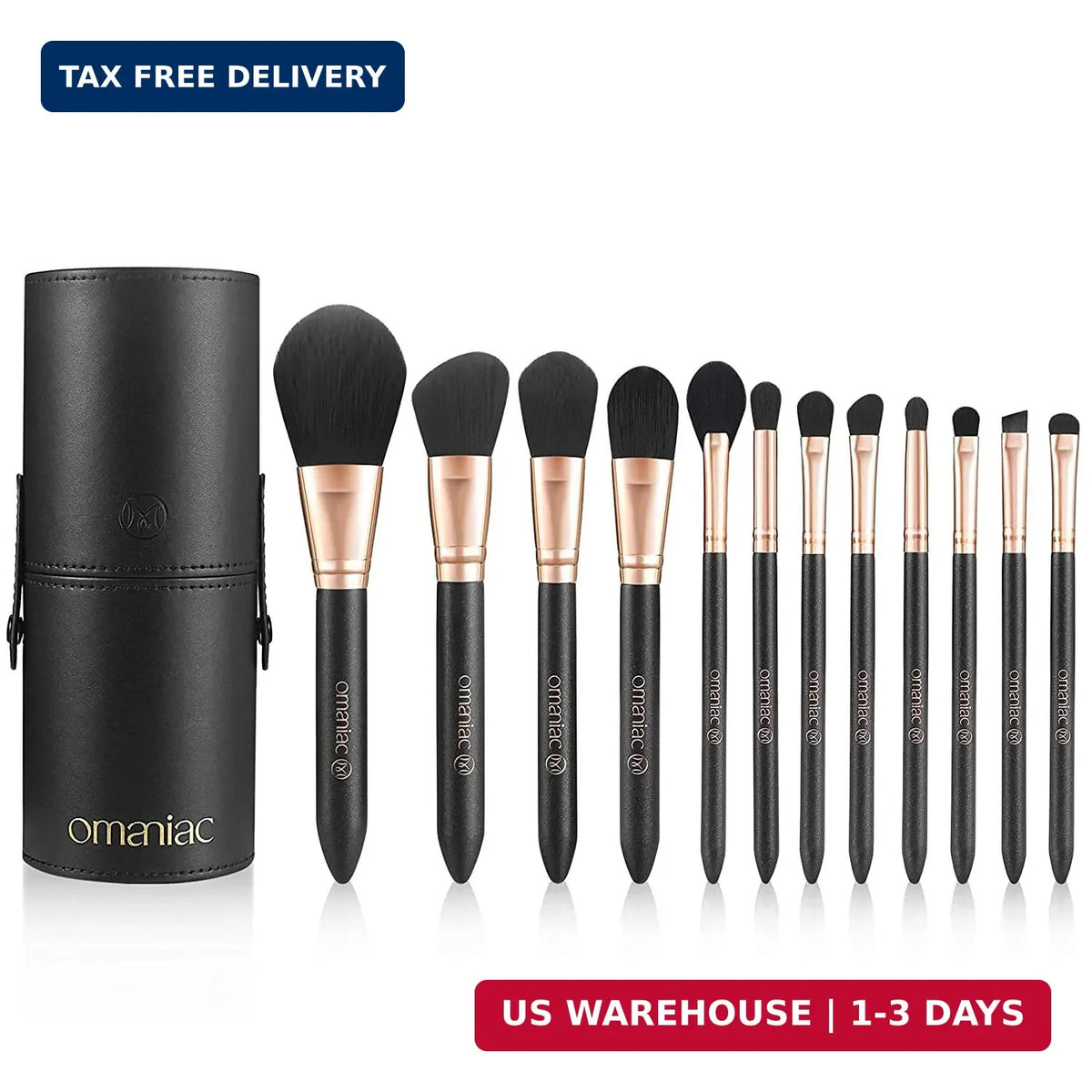 Professional Makeup Brush Set with 12 Pearlescent Handles and Travel Case