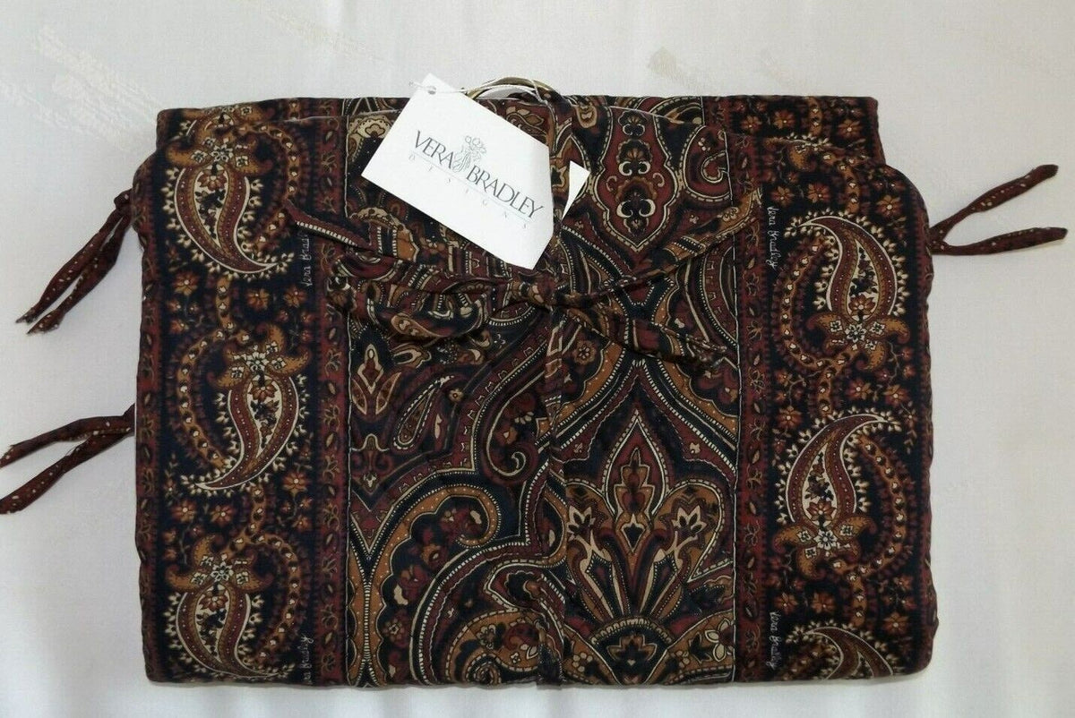 Hanging Organizer Cosmetic Bag - Vintage Mocha Pattern, 4 Zip Compartments