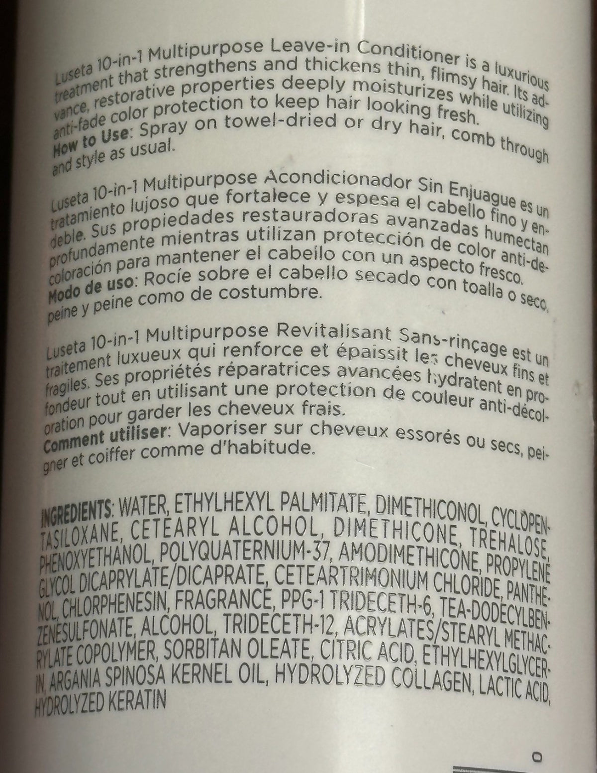 Argan Collagen Leave-In Hair Conditioner for Thin & Flimsy Hair - Strength & Thickening