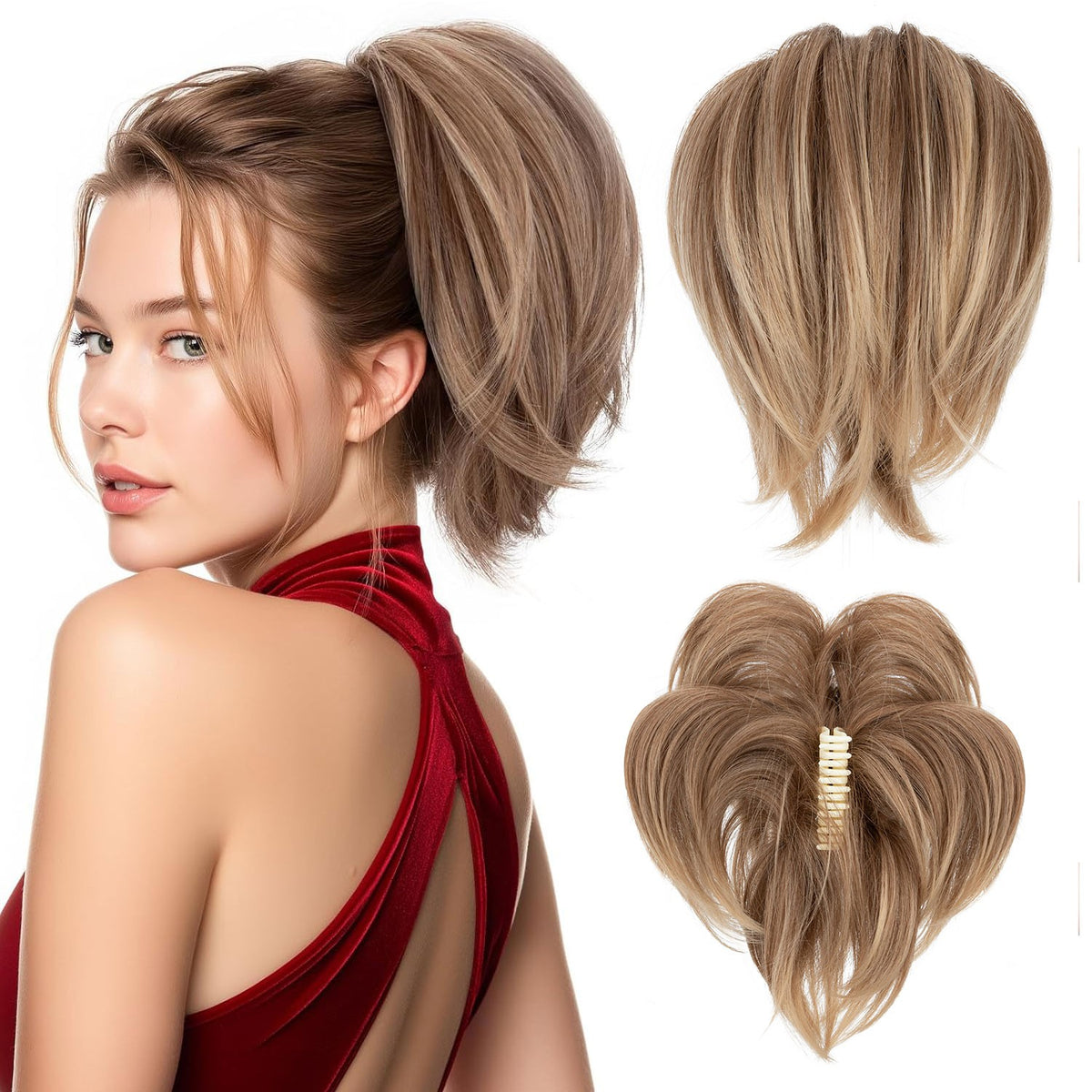 Thick 95G Clip-In Ponytail Hair Extensions - Curly Wavy Natural Look