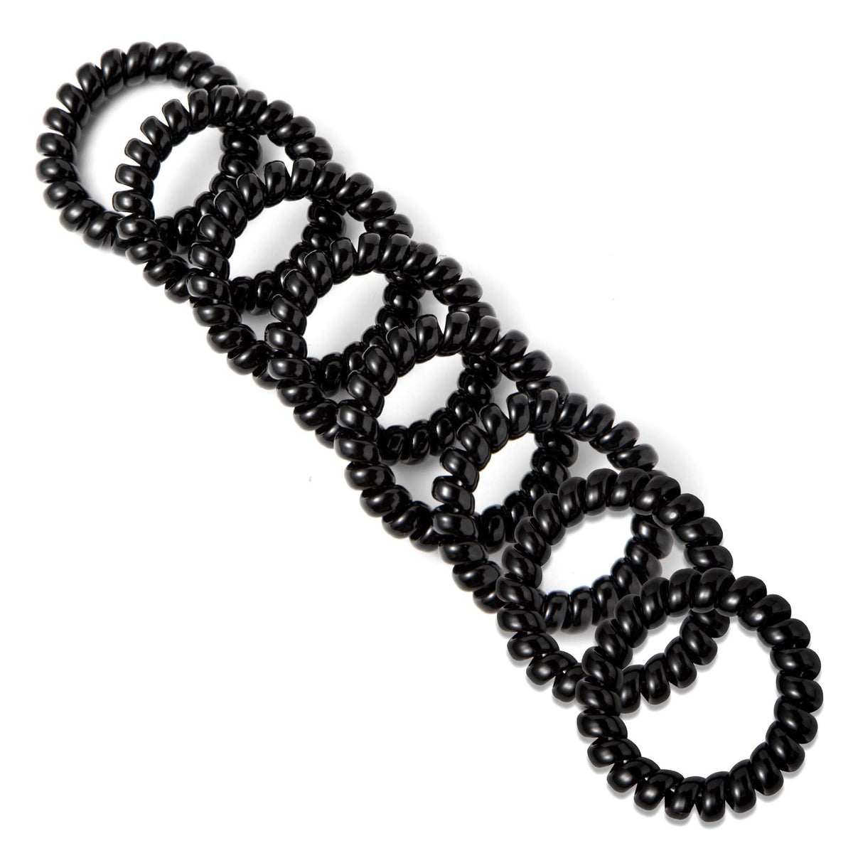 Emrlyr Large Black Spiral Coil Phone Cord Hair 1 Count (Pack of 12),