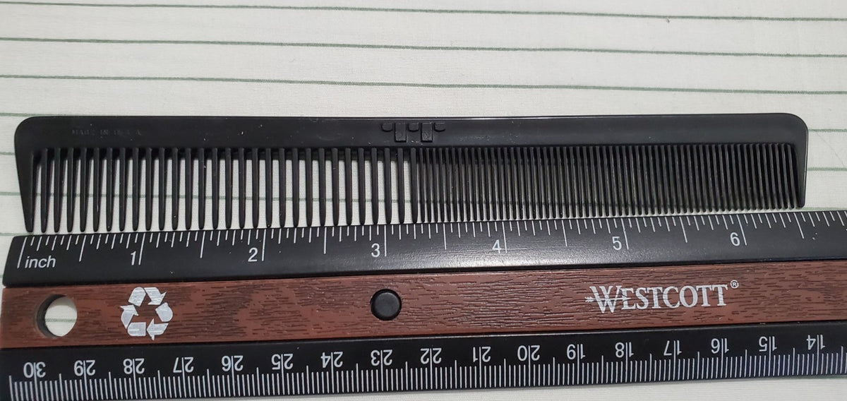 Vintage Unbreakable Barber Combs Set of 4 - 7 Inch Black Classic Hair Grooming Tools