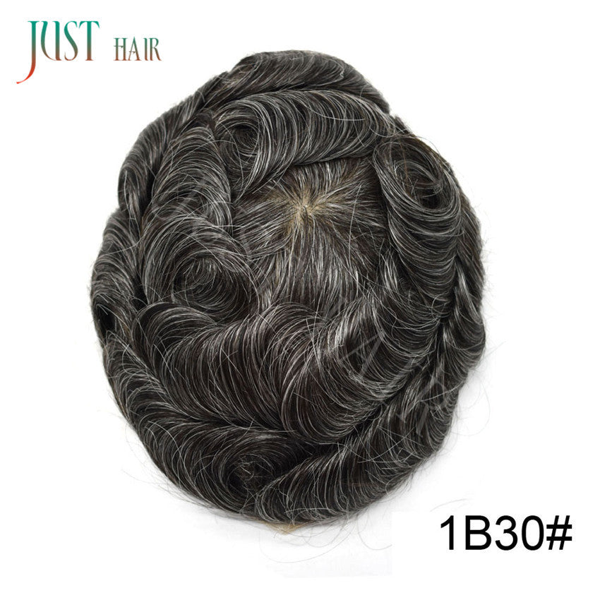 Swiss Lace Hair System for Men - Human Hair Toupee with Light Density