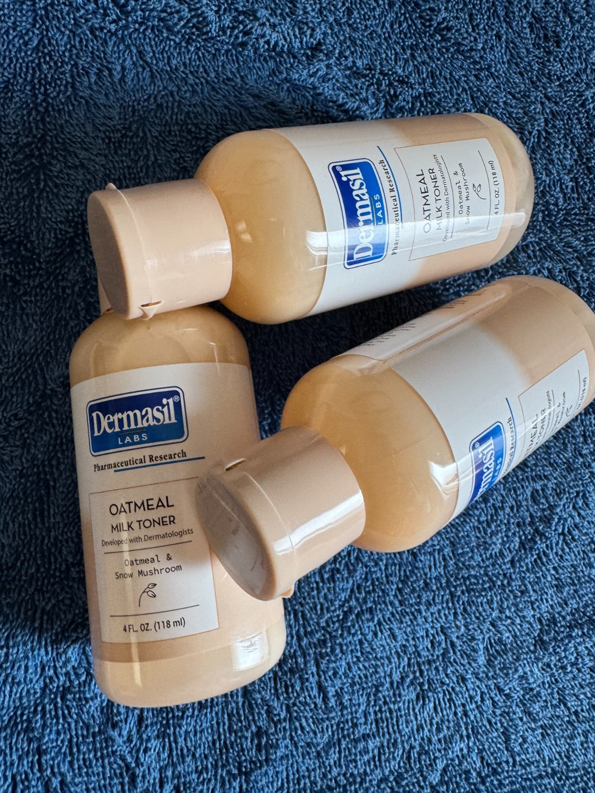 Hydrating Oatmeal & Snow Mushroom Toner - Set of 3, 4 fl oz - Dermasil