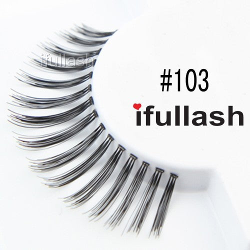 6 or 12 Pairs of Human Hair False Eyelashes - Natural Look, Handmade