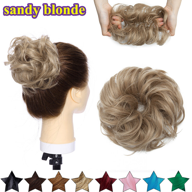 Large Curly Messy Bun Hair Piece Scrunchie for Thick Hair Updo Extensions