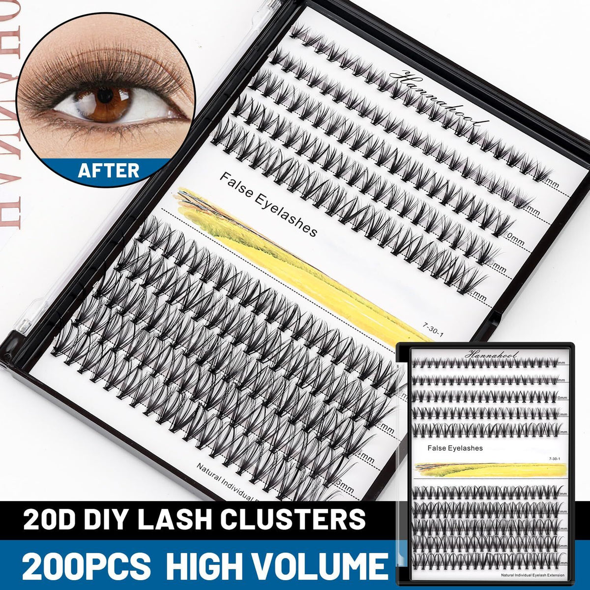 Natural 3D Mink False Eyelashes Individual Strips - Handmade, Light & Soft