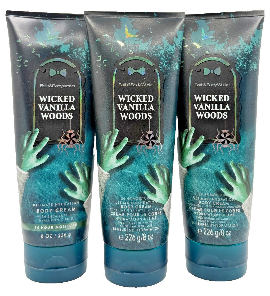 Wicked Vanilla Woods Body Cream 8 oz - Set of 3