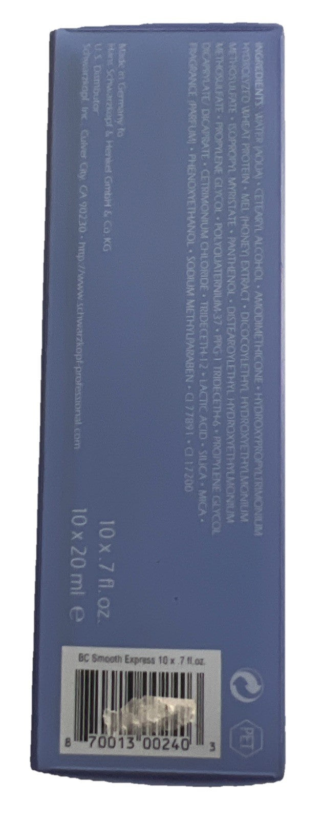 Schwarzkopf Bonacure Repair Smooth Express Hair Treatment 10X 0.7 Oz