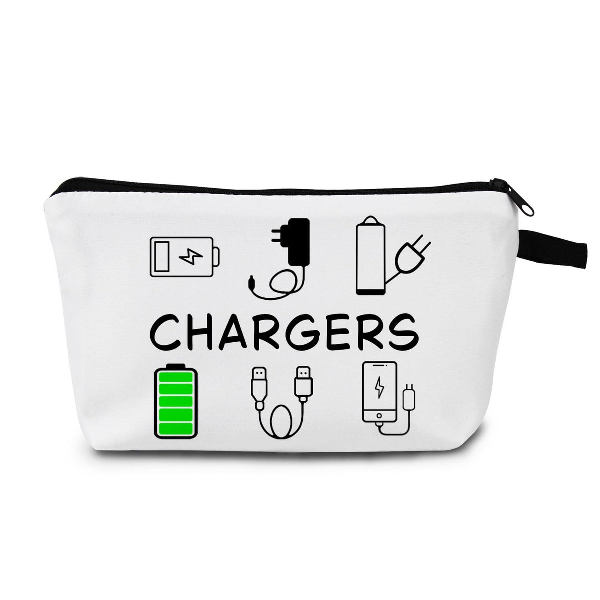 Travel Makeup Bag with Charger Print Compact Organizer for Cosmetics and Essentials