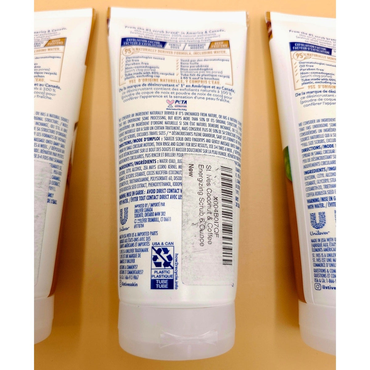 (3) St. Ives Energizing Coconut & Coffee Face Scrubs Natural