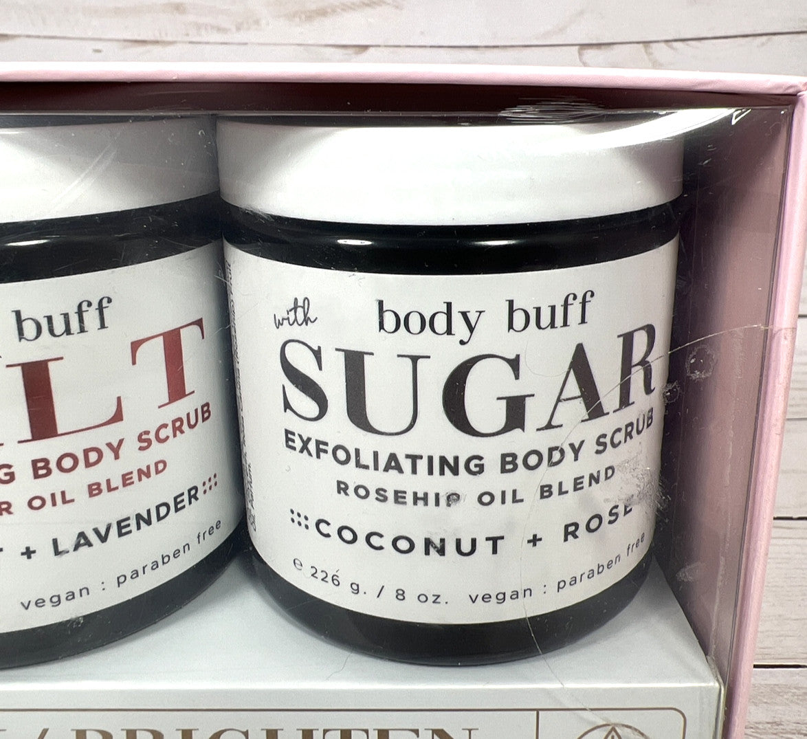 Body Buff Scrub Trio Coffee Salt Sugar Smooth Renew Brighten Coconut