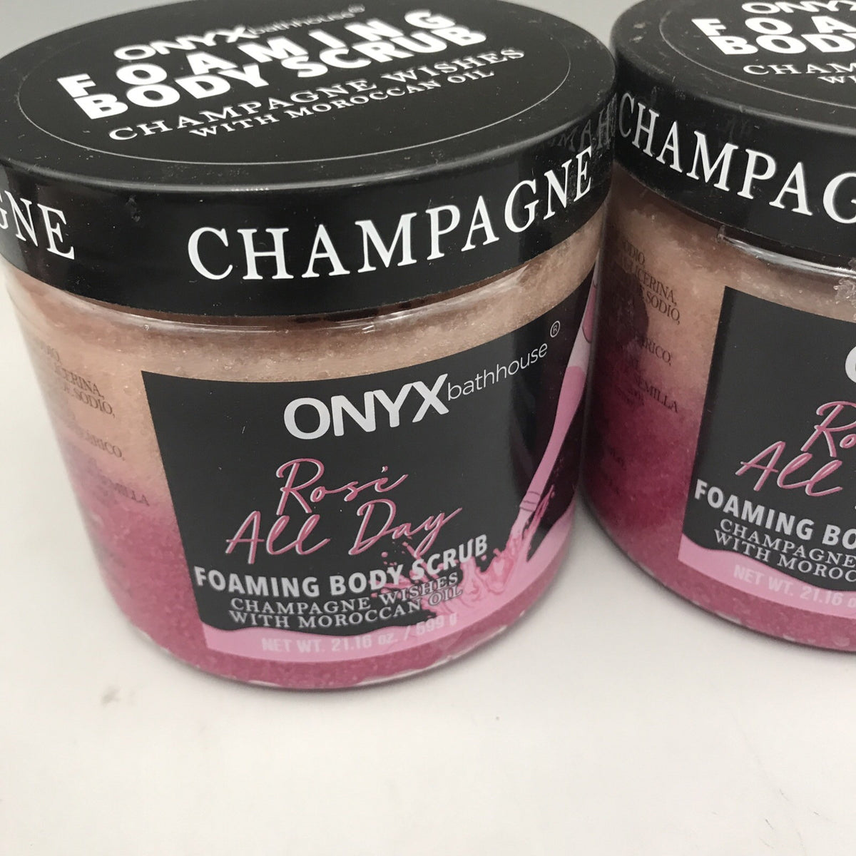 2 Pack Onyx Bathhouse Foaming Body Scrub Champagne Wishes 21oz Each