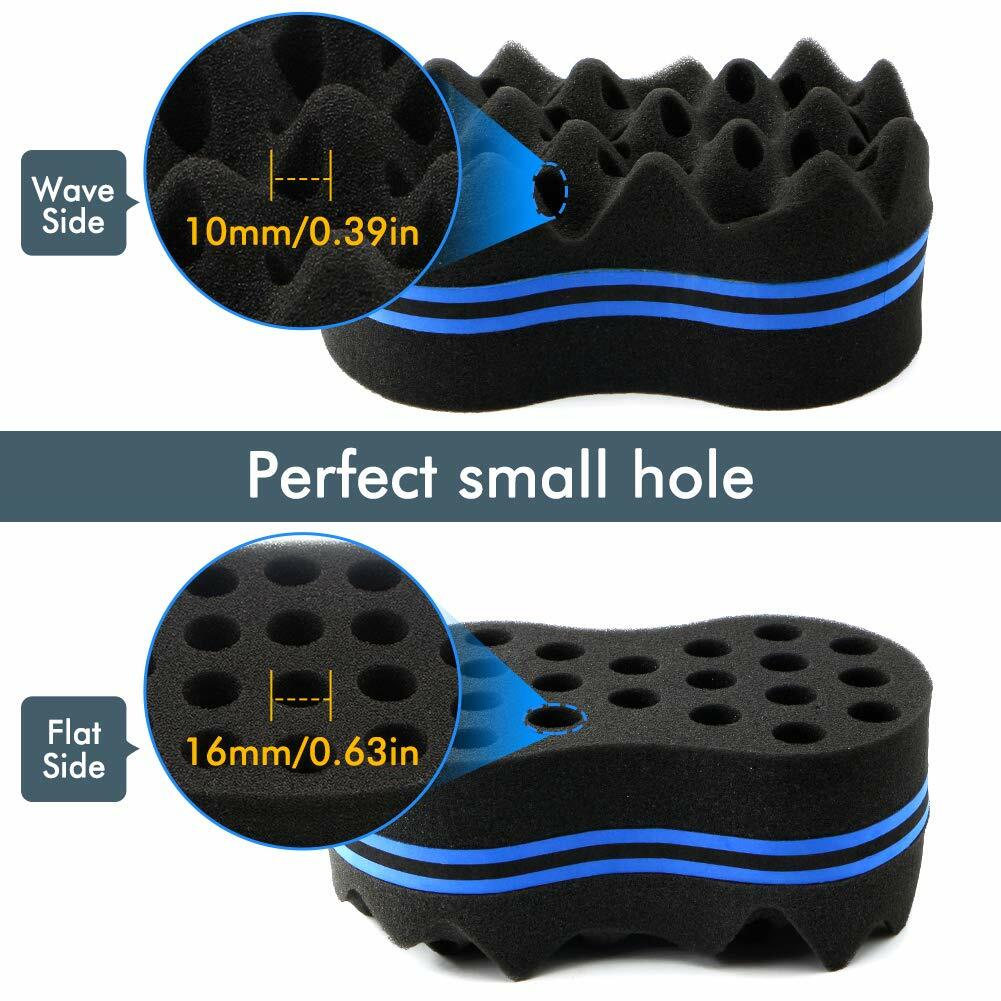 Double-Side Wave Barber Hair Brush Sponge Twist Curls Coil Dreads