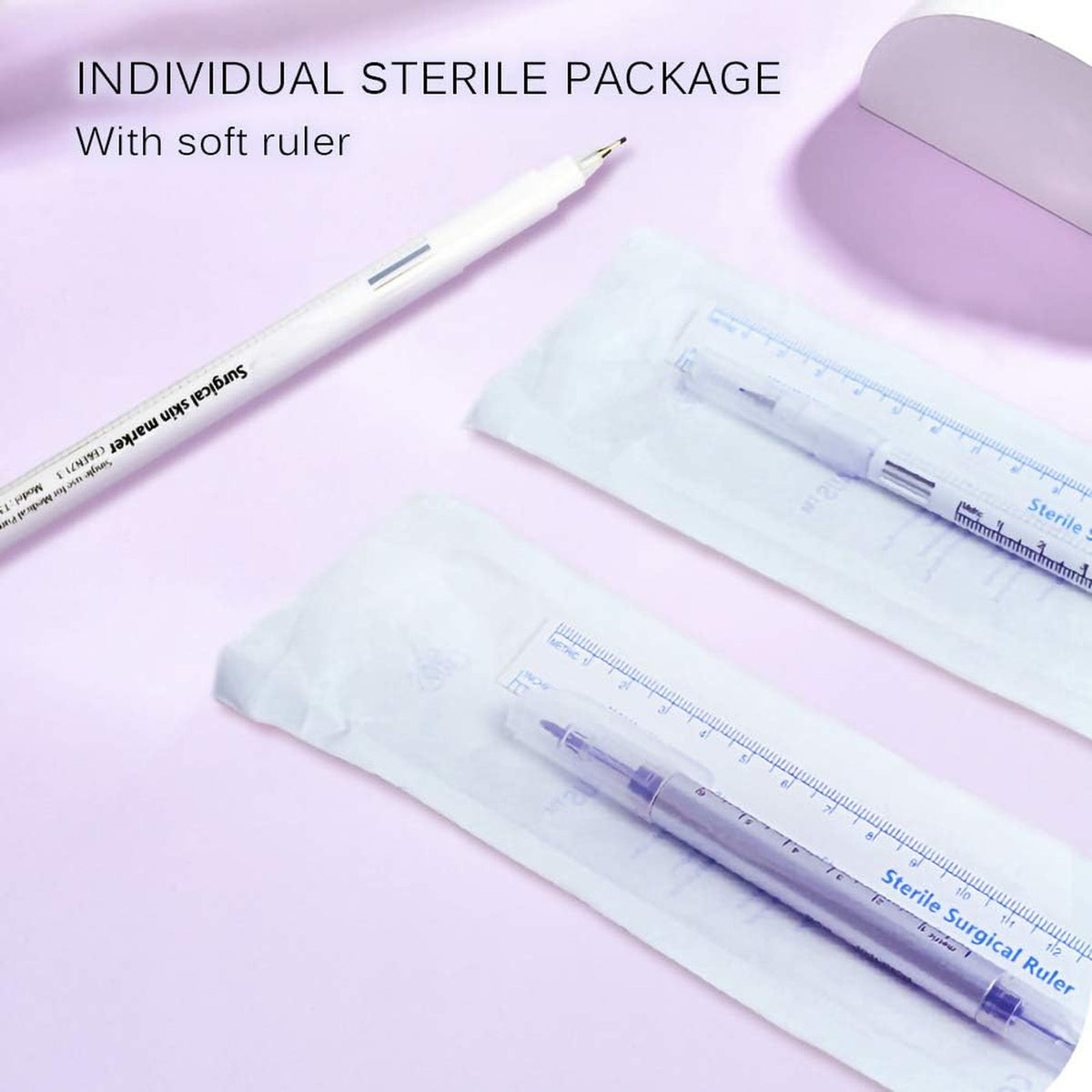 Sterile Surgical Skin Marker Pen Set for Medical and Cosmetic Use - 0.5mm & 1mm Tips