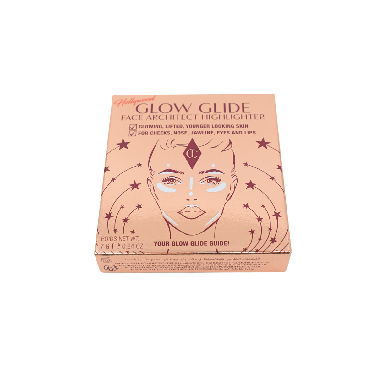 Charlotte Tilbury Hollywood Glow Glide Highlighter Rose Gold 0.24 oz - Luminous Face Makeup