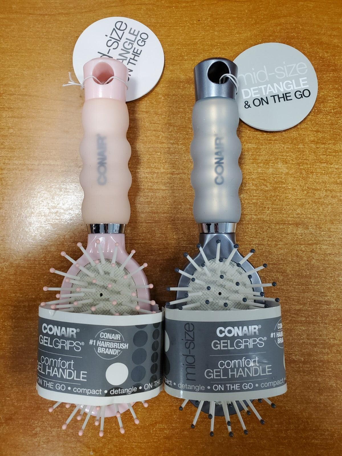 Conair Gel Grip Mid-Size Travel Hair Brush - Soft Handle & Detangling
