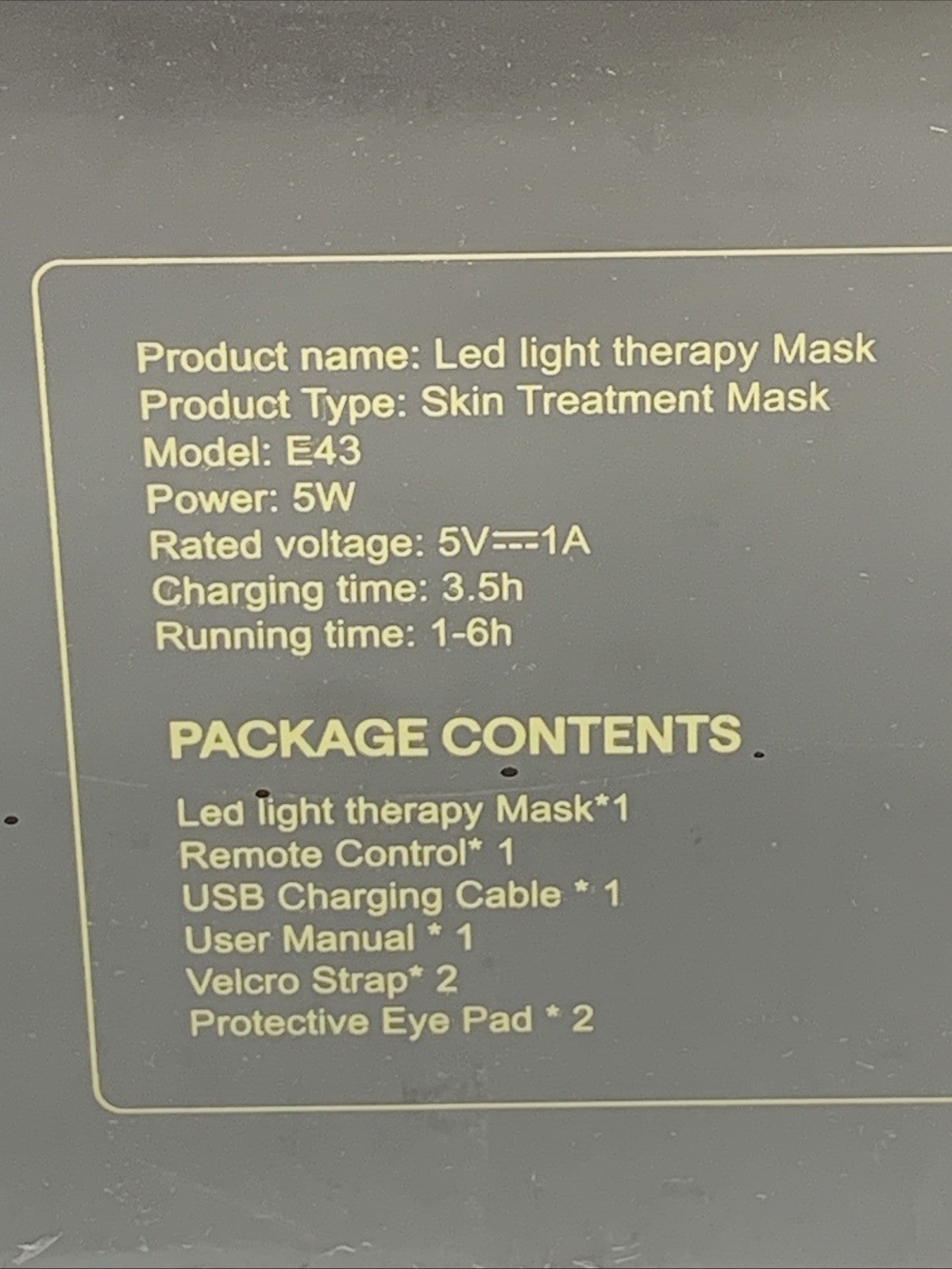 E43 LED Red Light Therapy Mask - Wrinkles & Acne