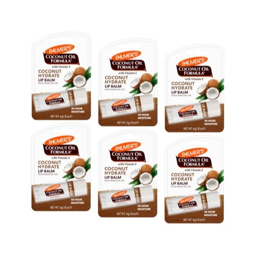 Hydrating Lip Balm with SPF 15 - Coconut Oil, 6-Pack, 0.15 oz Each