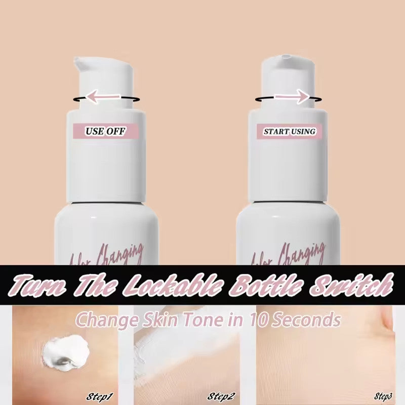 Color Changing Liquid Foundation for Skin Tone Matching, Long-Lasting Face Makeup