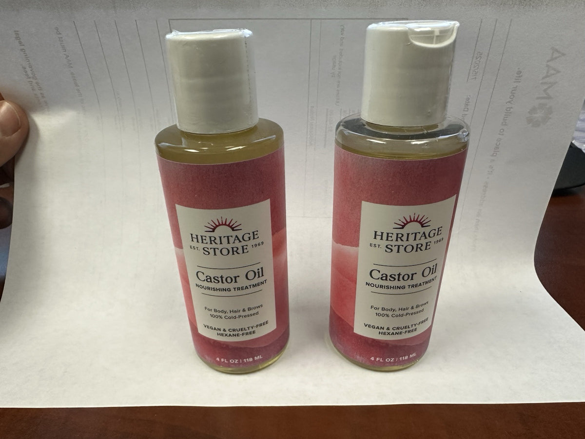 Hexane-Free Castor Oil - Pure Cold-Pressed, 4 fl oz for Skin & Health