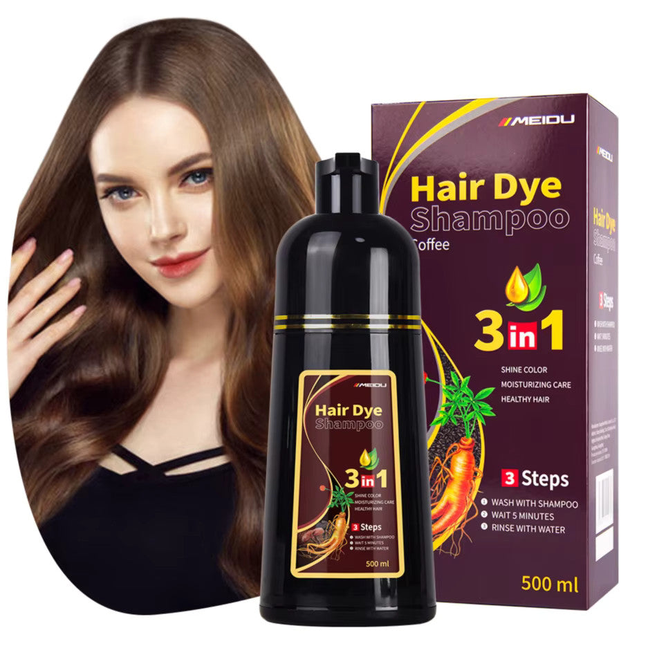 3-in-1 Hair Dye Shampoo 500ml - Multiple Shades