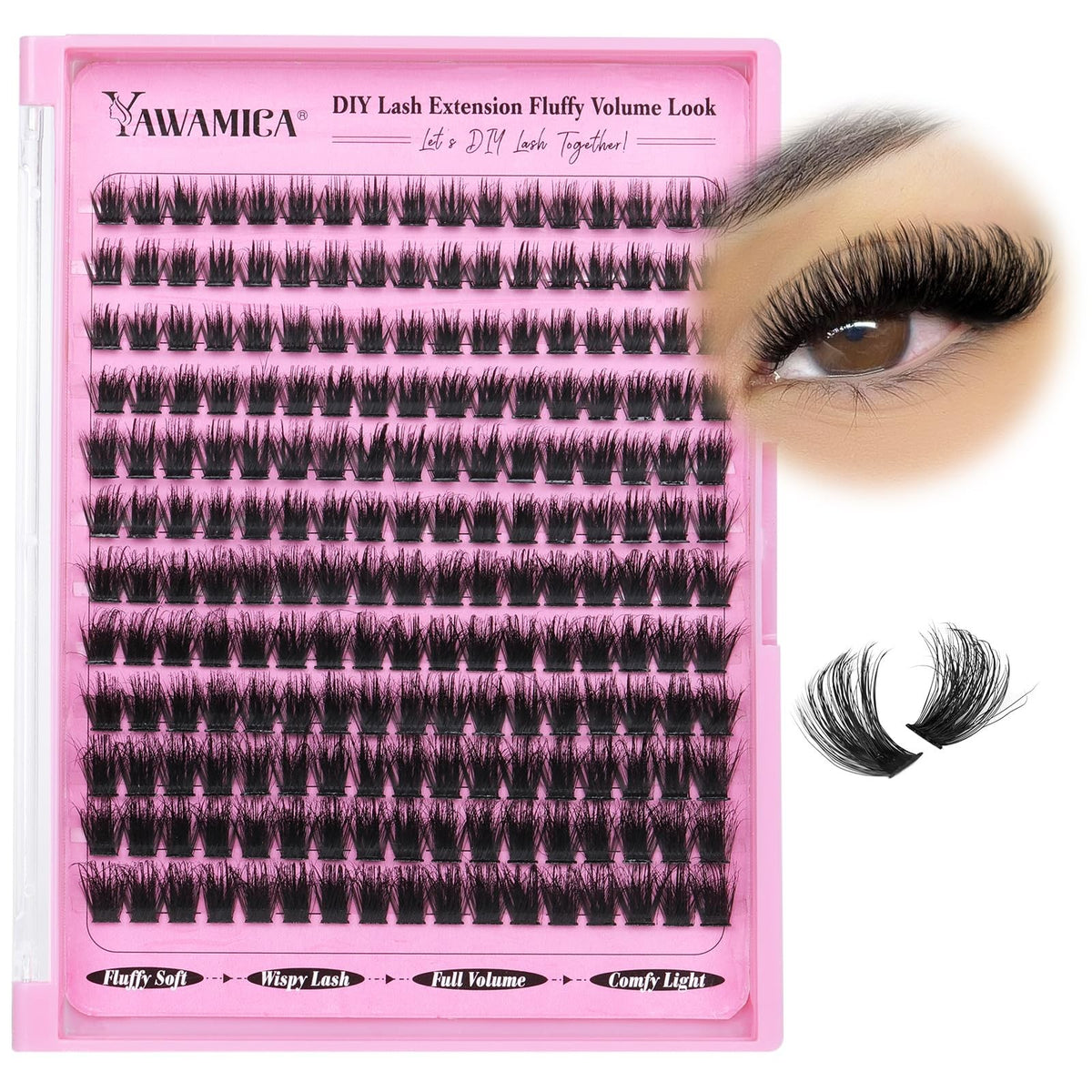 DIY Fluffy Eyelash Clusters 10-16mm Wispy Volume Fake Eyelashes 240pcs