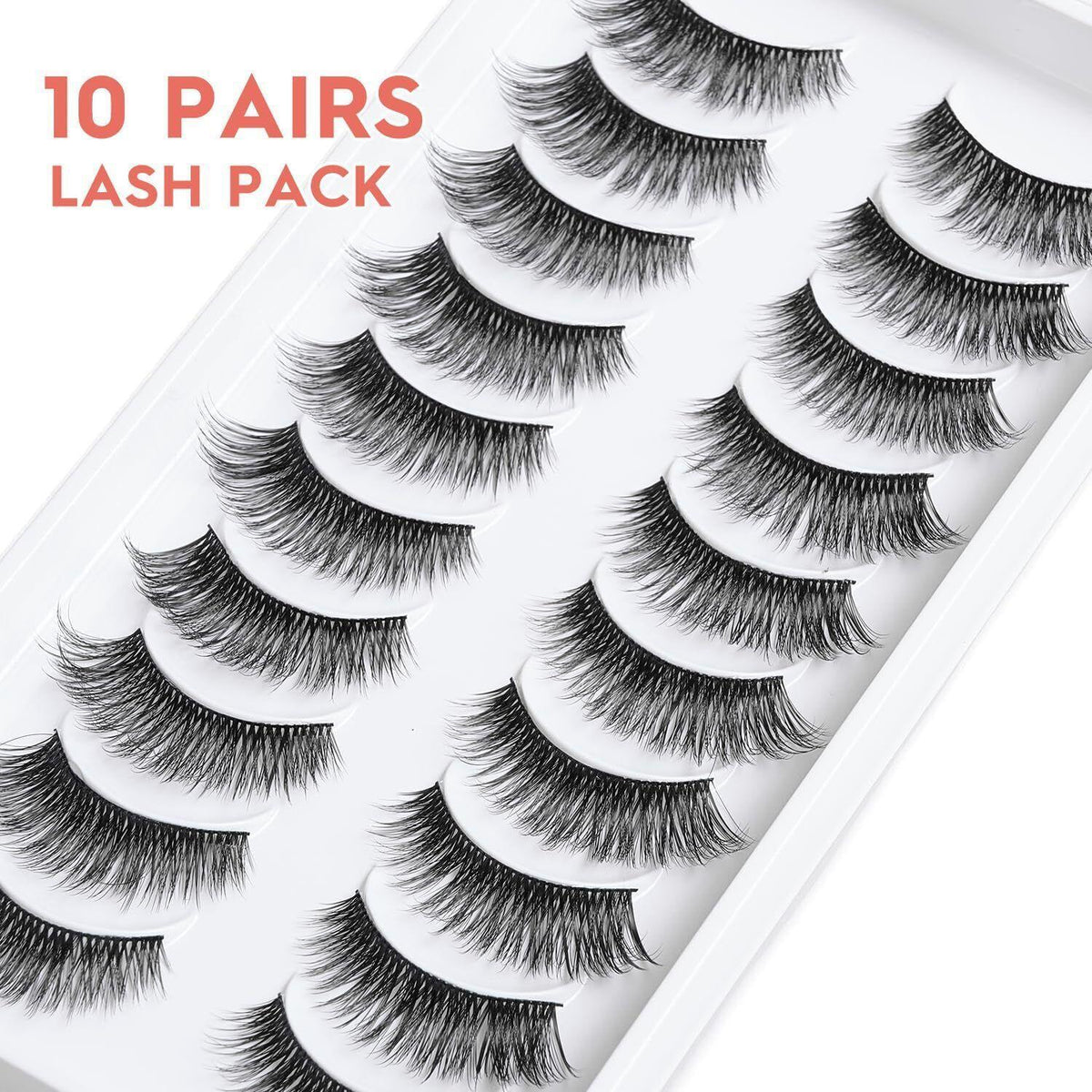 Wispy Cat Eye False Eyelashes 15mm Length Natural Fluffy Strip Lashes