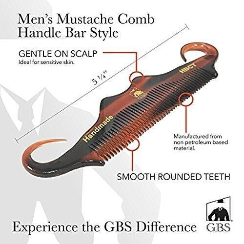 2 Pack Men's Beard & Hair Comb Set - Folding Travel Pocket Combs for Grooming