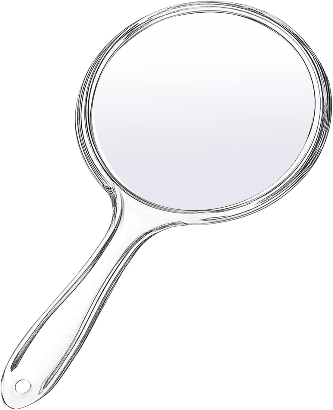 Double-Sided Hand Mirror with 1X/2X Magnification and Handle - Compact Beauty Tool
