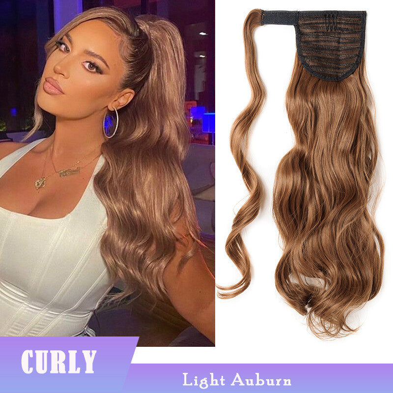 Clip-In Ponytail Hair Extensions Thick Wavy Natural Look 24-32 Inch