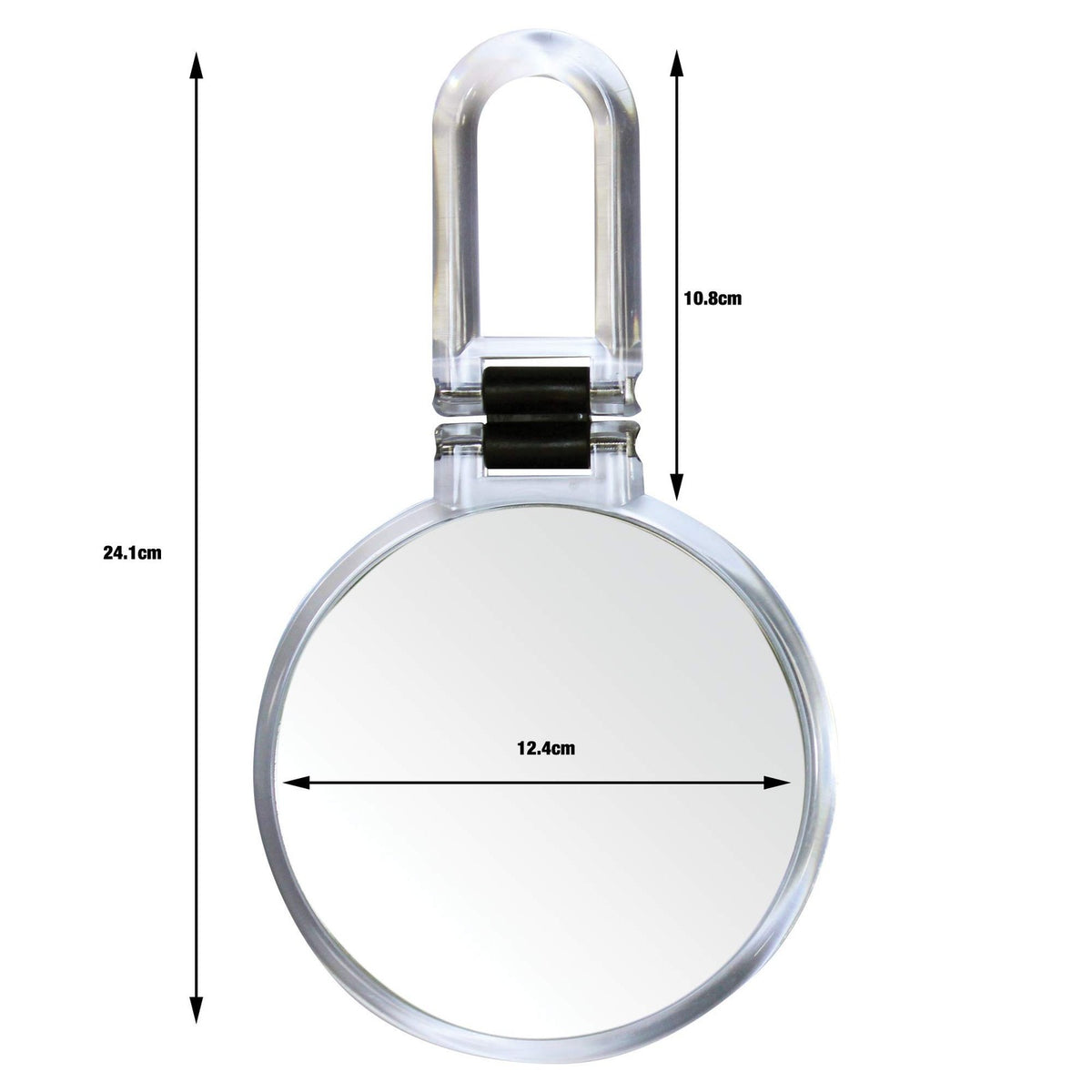 Folding 2-Sided Hand Mirror with 10X Magnification - Travel Compact Clear