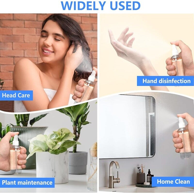 4 Pack Travel Spray Bottles - Leak Proof Clear Refillable 2oz with Funnels & Labels