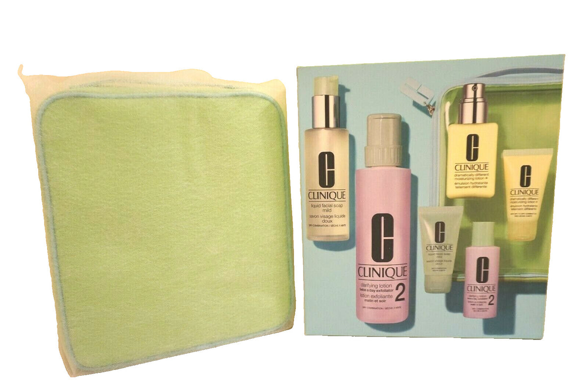 Clinique 3-Step Skin Care System for Dry & Combination Skin Full & Travel Sizes