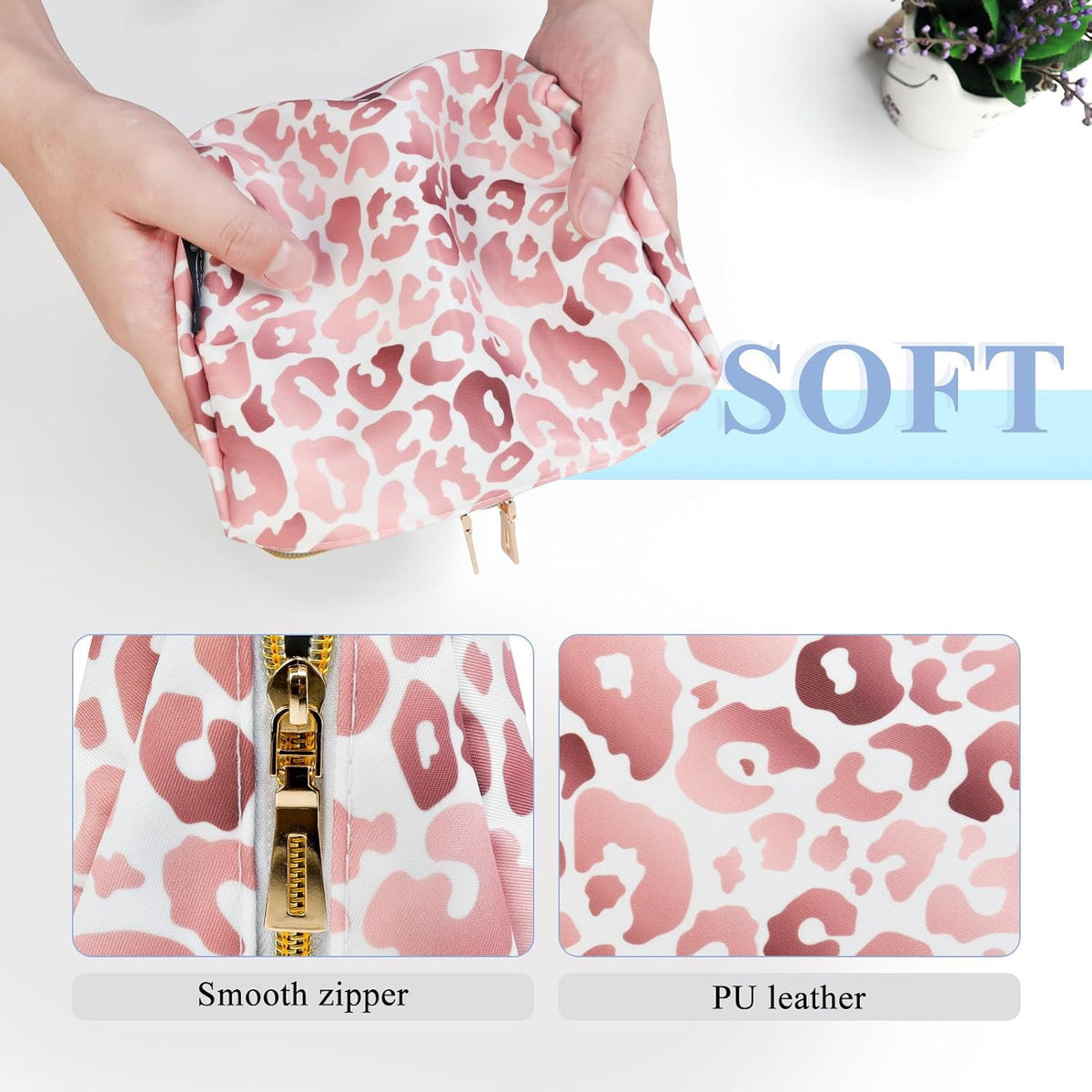 Travel Makeup Pouch Waterproof Cosmetic Bag for Women - Small & Portable