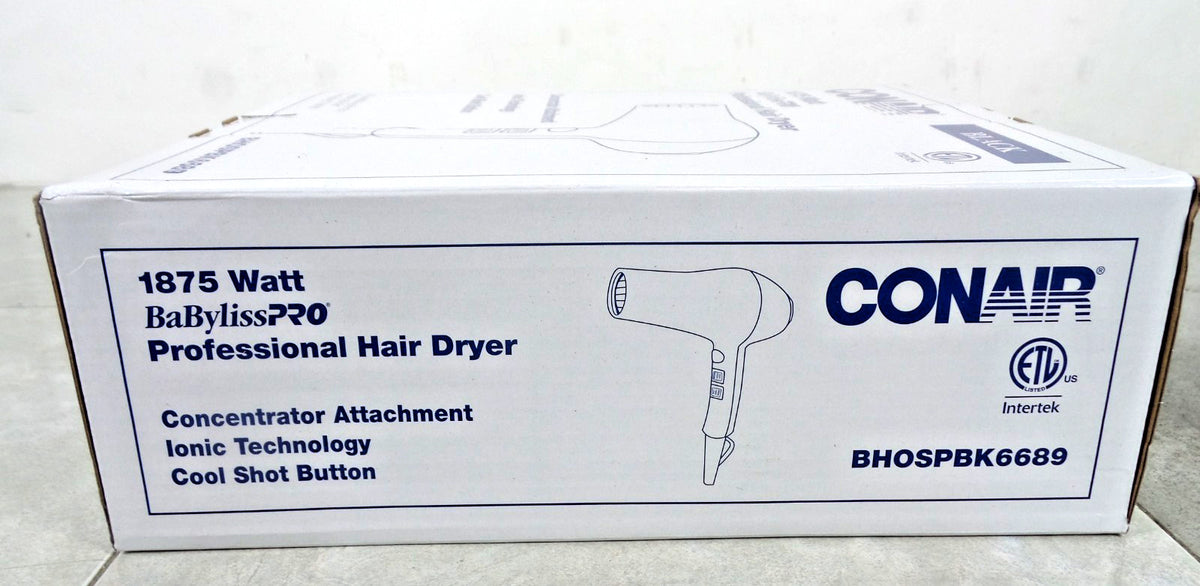 Conair 1875W Professional Hair Dryer - Black, Salon-Quality Styling