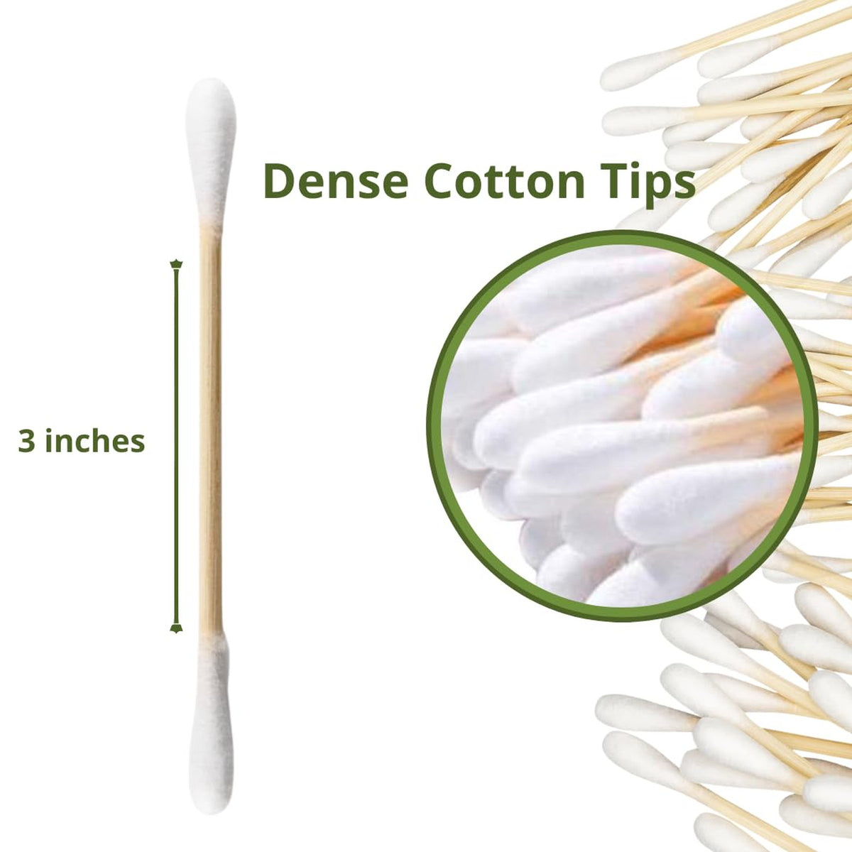 Eco-Friendly Bamboo Cotton Swabs 500 Count for Makeup Nails Cleaning