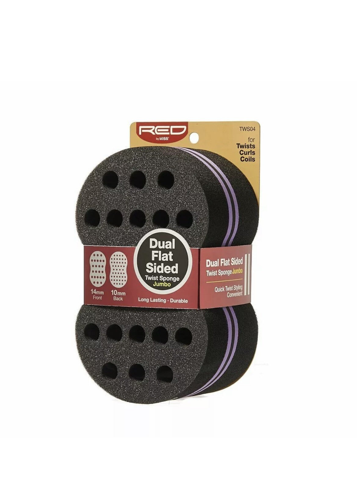 Dual Flat Sided Twist Sponge - Jumbo 14mm Front & 10mm Back - TWS04