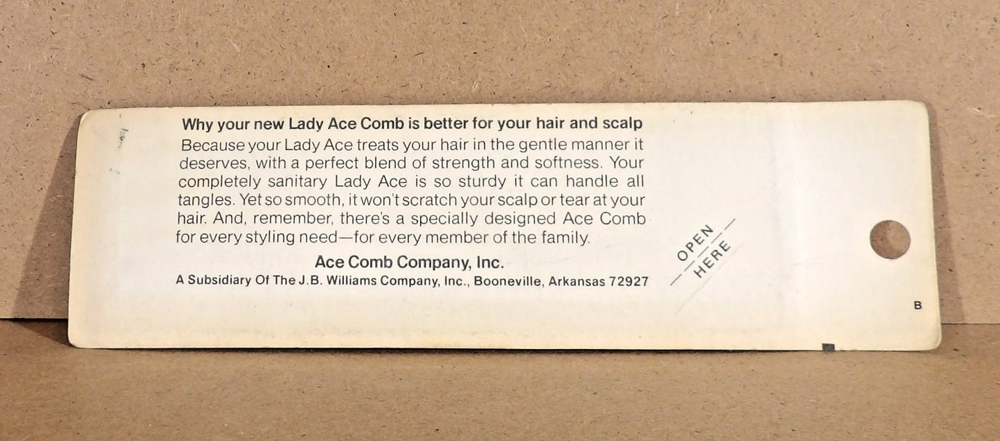 Vintage 5-Inch Pocket Purse Comb Made in USA - Lady Ace