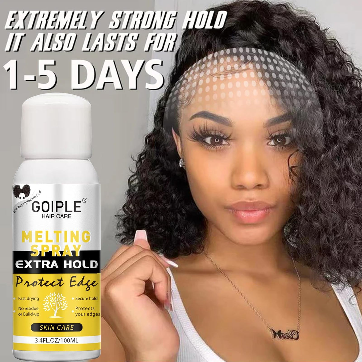 Wig Adhesive Spray Kit with Edge Wax & Tools for Seamless Lace Wig Bonding