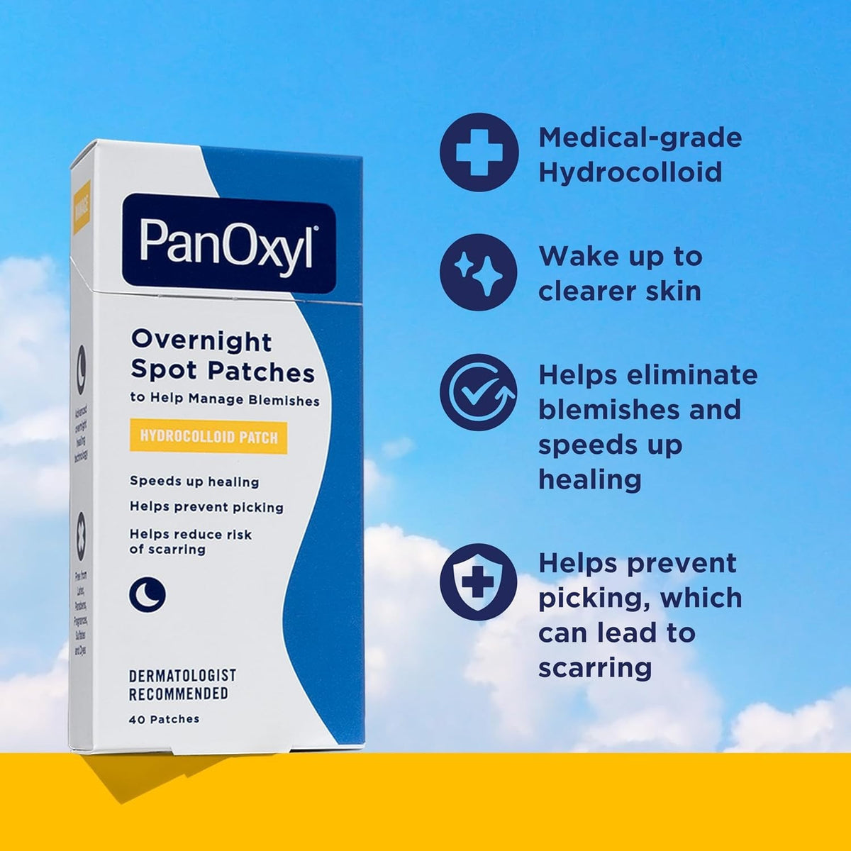 Thicker Hydrocolloid Acne Patches - 40 Clear Blemish Spot Treatments with 9mm & 12mm Sizes
