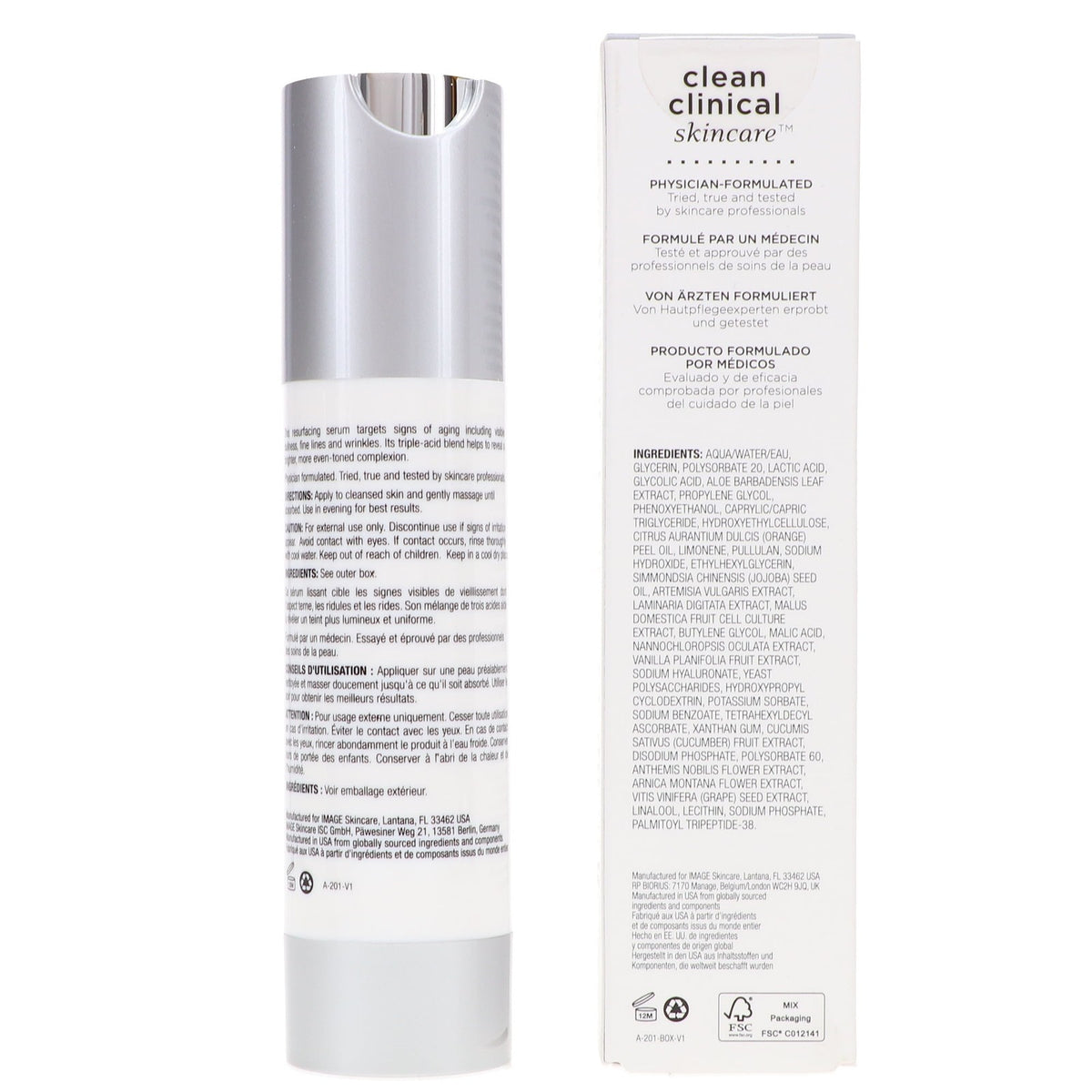 Anti-Aging Face Serum with Peptides & AHA - 50ml / 1.7oz, Youthful Skin